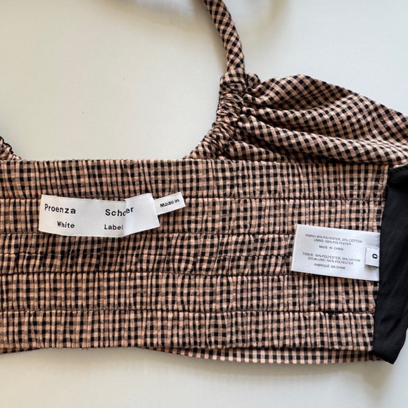 Proenza Schouler White Label Gingham Halter Bralette Top - Picture 3 of 3
